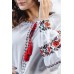Embroidered blouse "Journey of Rose" Red on White